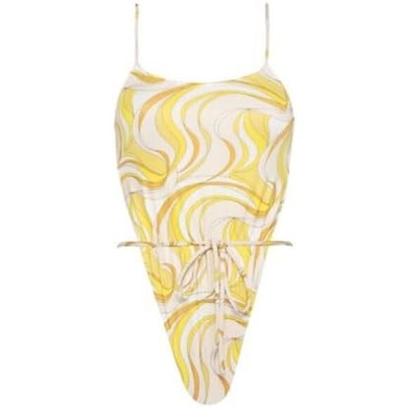 Monica Hansen Beachwear NWT‎ Vintage Chic Violet Suede Strap One Piece Swimsuit - Picture 5 of 6